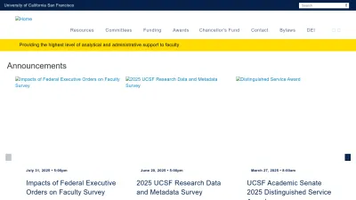 Screenshot preview of senate.ucsf.edu