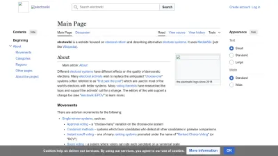 Screenshot preview of electowiki.org