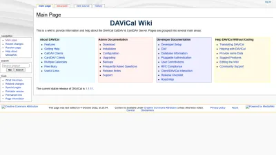 Screenshot preview of wiki.davical.org