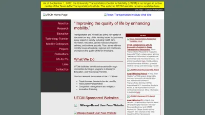 Screenshot preview of utcm.tti.tamu.edu