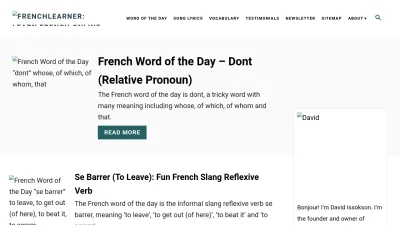 Screenshot preview of frenchlearner.com