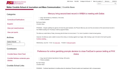 Screenshot preview of cronkitenews.jmc.asu.edu