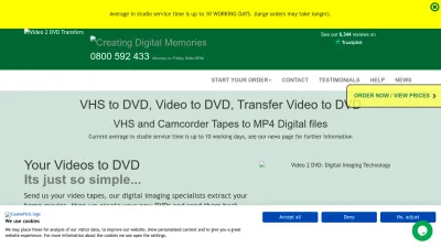 Screenshot preview of video2dvdtransfers.co.uk
