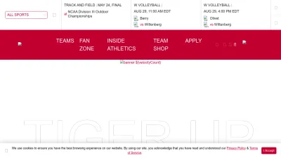 Screenshot preview of wittenbergtigers.com