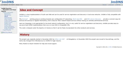 Screenshot preview of jmdns.sourceforge.net