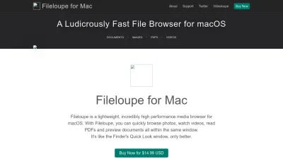 Screenshot preview of fileloupe.com