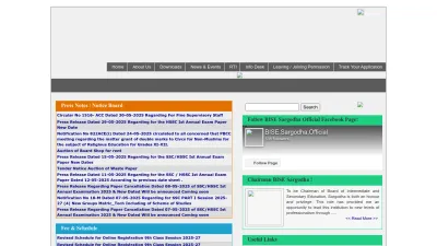 Screenshot preview of bisesargodha.edu.pk