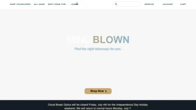 Screenshot preview of cloudbreakoptics.com