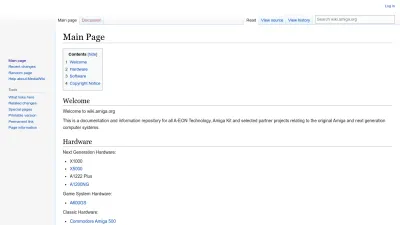 Screenshot preview of wiki.amiga.org