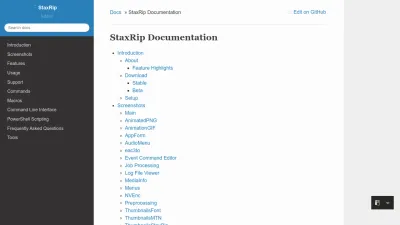 Screenshot preview of staxrip.readthedocs.io