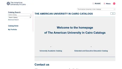 Screenshot preview of catalog.aucegypt.edu