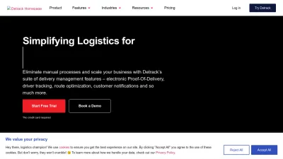 Screenshot preview of detrack.com