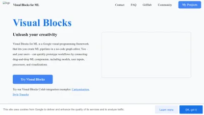 Screenshot preview of visualblocks.withgoogle.com