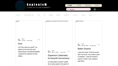 Screenshot preview of sapienism.com