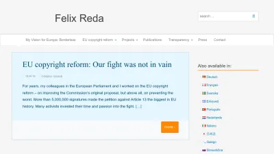 Screenshot preview of felixreda.eu