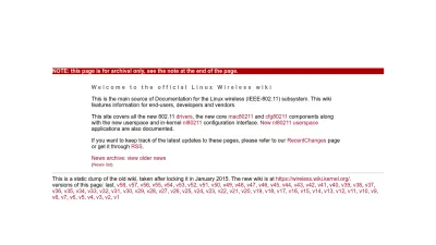 Screenshot preview of linuxwireless.sipsolutions.net