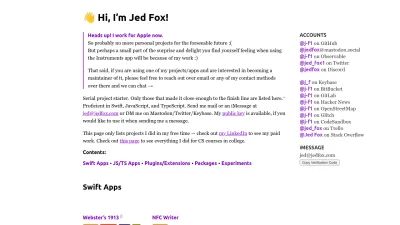Screenshot preview of jedfox.com