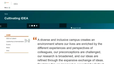 Screenshot preview of inclusive.caltech.edu