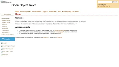 Screenshot preview of oorexx.org