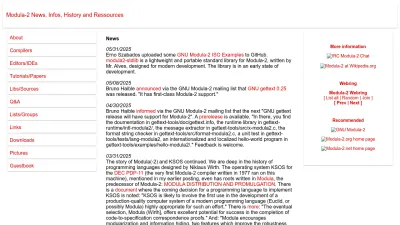 Screenshot preview of freepages.modula2.org
