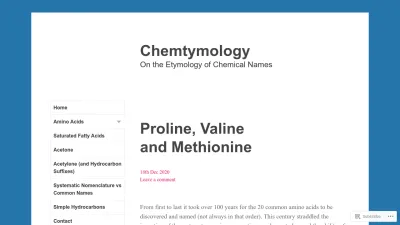 Screenshot preview of chemtymology.co.uk