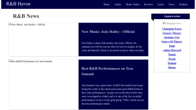 Screenshot preview of rnbhaven.com