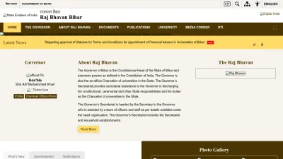 Screenshot preview of governor.bih.nic.in