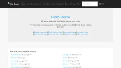 Screenshot preview of greensiteinfo.com
