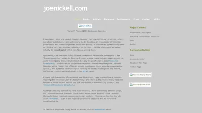 Screenshot preview of joenickell.com