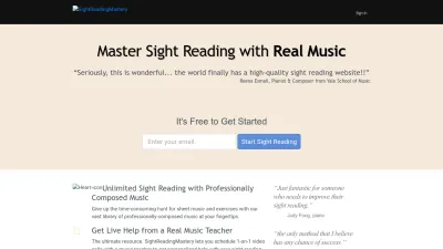 Screenshot preview of sightreadingmastery.com