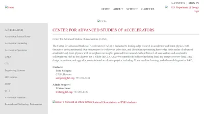 Screenshot preview of casa.jlab.org