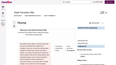 Screenshot of Geekfeminism.fandom.com