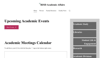 Screenshot preview of academicaffairs.risd.edu
