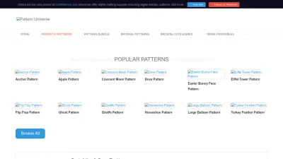 Screenshot preview of patternuniverse.com