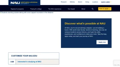Screenshot preview of nau.edu