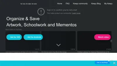 Screenshot preview of keepy.me