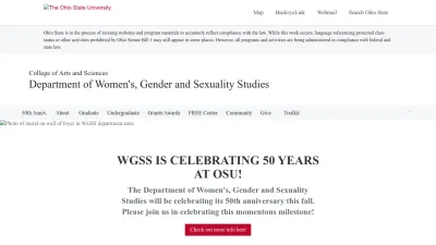Screenshot preview of wgss.osu.edu