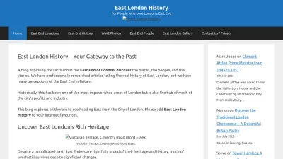Screenshot preview of eastlondonhistory.co.uk