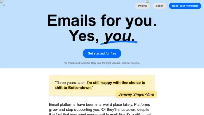 Screenshot of Buttondown.com