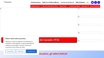 Screenshot preview of solocalcio.com