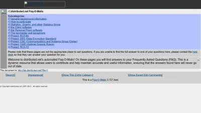 Screenshot preview of faq.distributed.net
