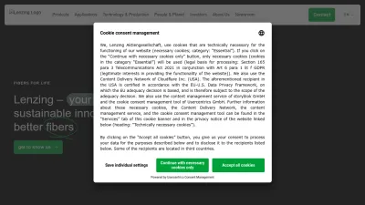 Screenshot preview of lenzing.com