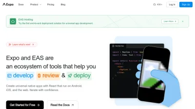 Screenshot preview of expo.dev