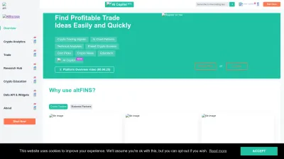 Screenshot preview of altfins.com