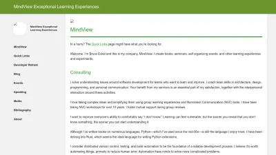Screenshot preview of mindviewllc.com