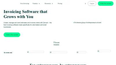 Screenshot preview of zervant.com