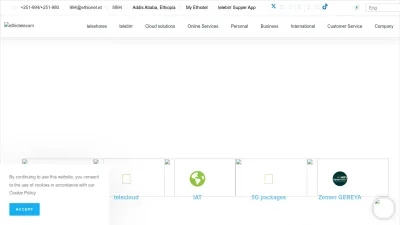 Screenshot preview of ethiotelecom.et