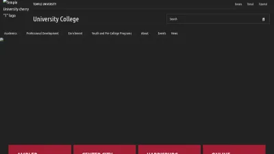 Screenshot preview of universitycollege.temple.edu