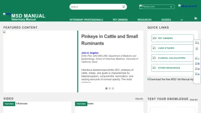Screenshot preview of msdvetmanual.com
