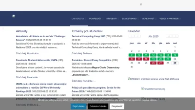 Screenshot preview of uniza.sk